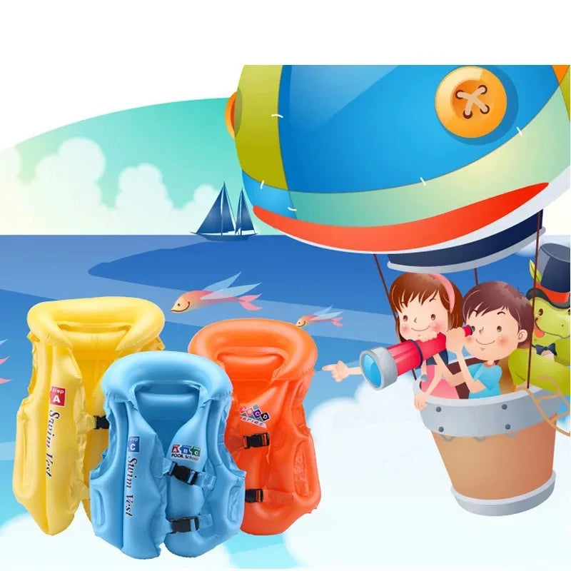 Kids Baby Life Jackets Inflatable Swim Vest PVC