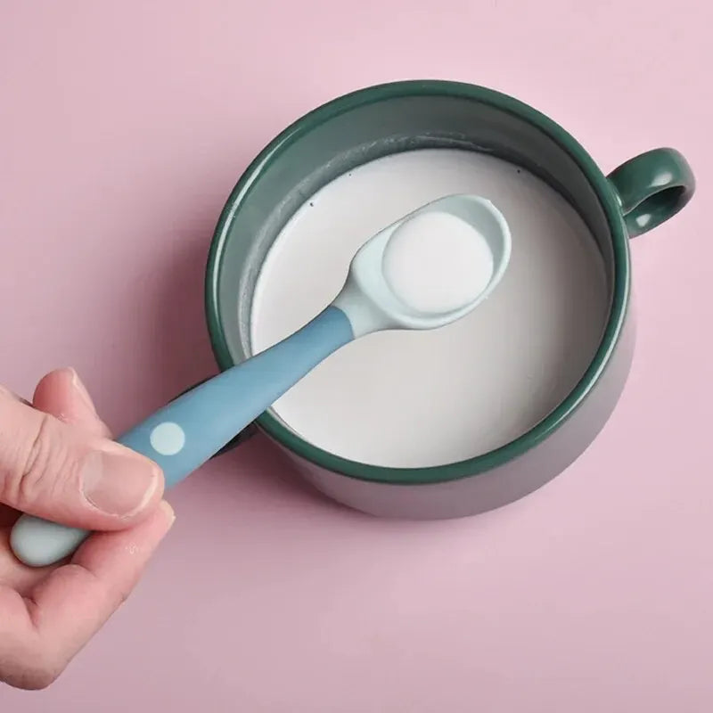 2Pcs/Set Baby Children Spoon Fork Set Soft Bendable