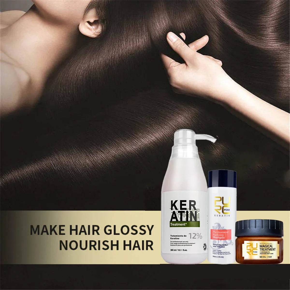 PURC Professional Keratin Hair Treatment Set Brazilian Hair