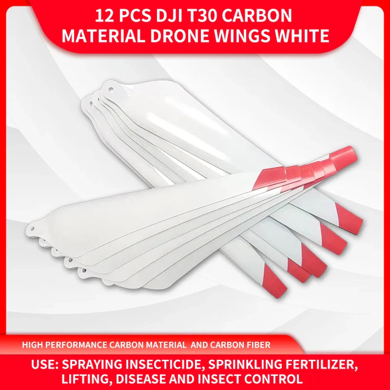 12 Pieces Dji T30 Drone Folding Paddle White