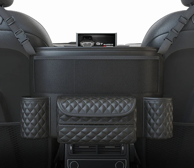 Leather Car Seat Middle Hanger Storage Bag Luxury