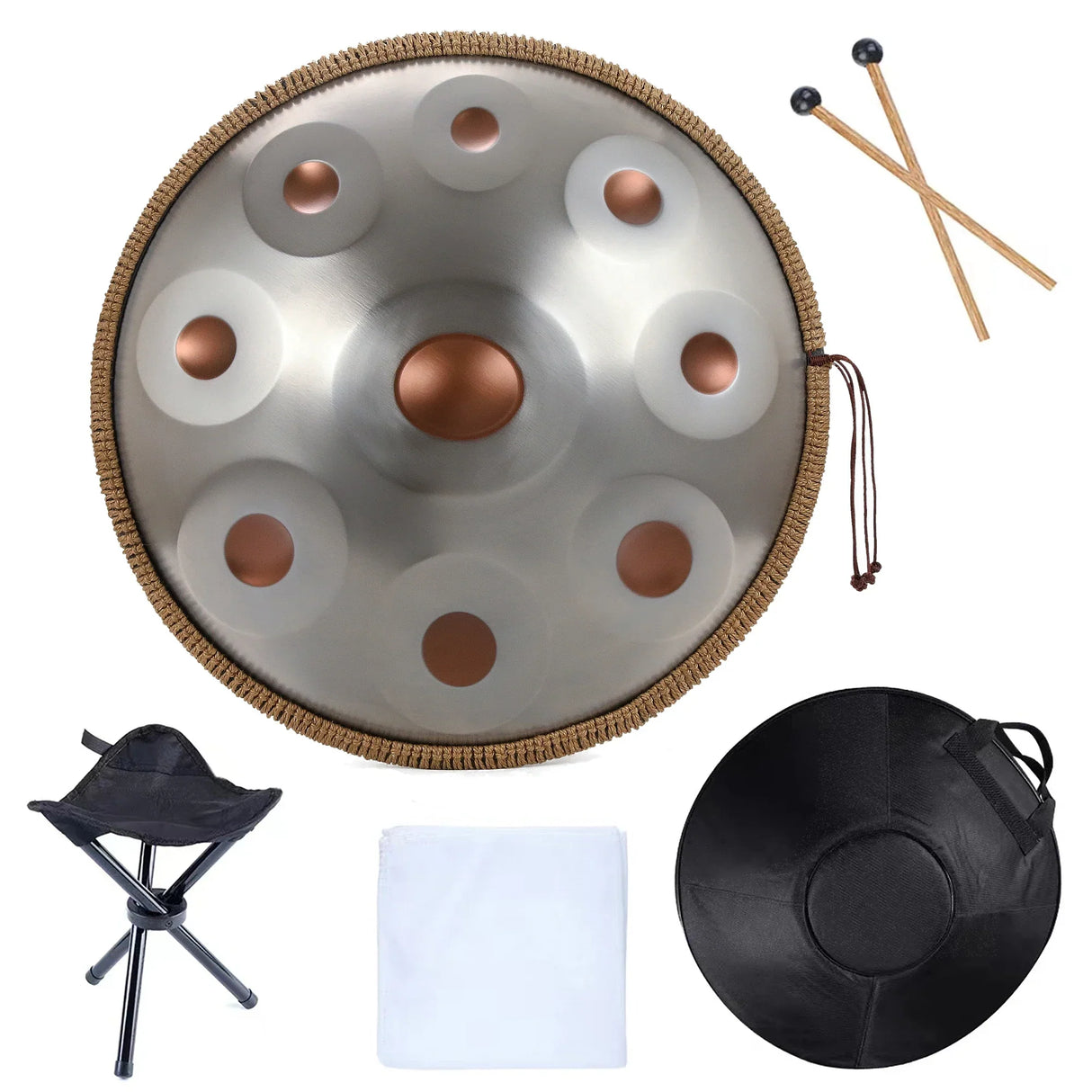 Handpan 9 Notes D Minor 440HZ, 22 Inch