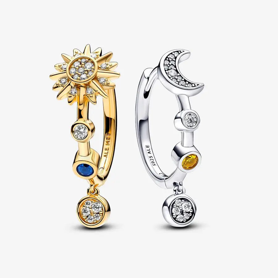 New 925 Sterling Silver Earring Pave Moments Heart