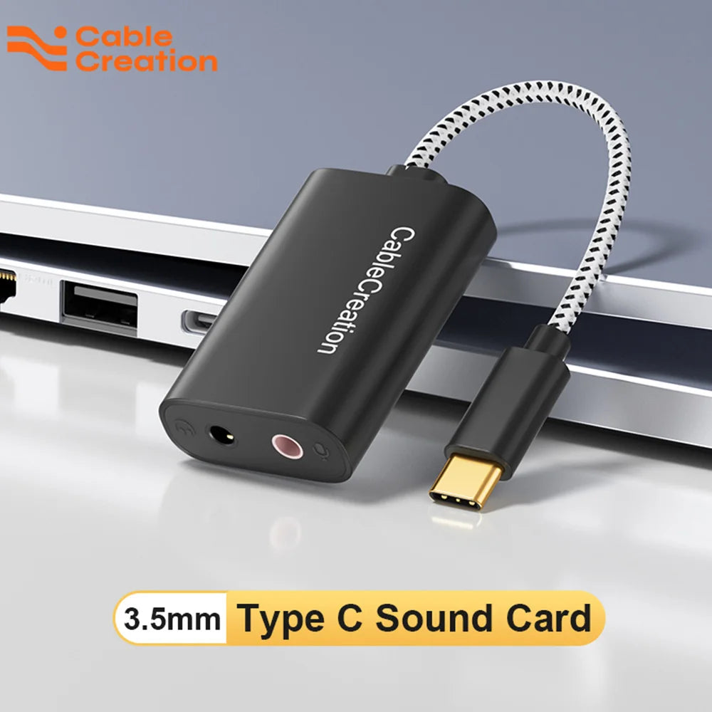 CableCreation USB Type C External Sound Card Type