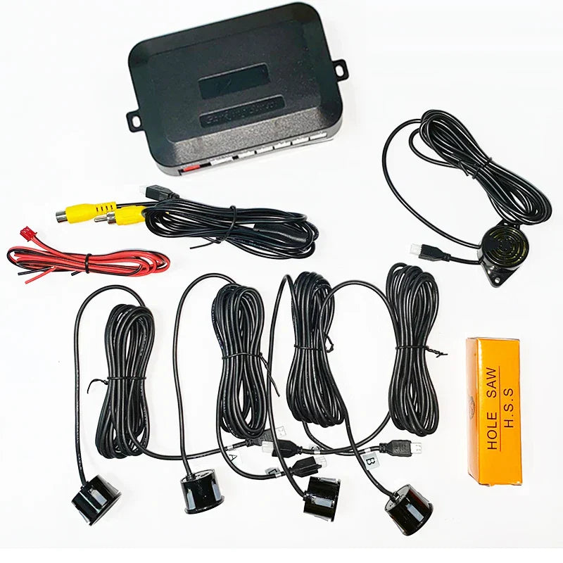 DC12V Video Parking 4 Sensors Car Reverse Backup