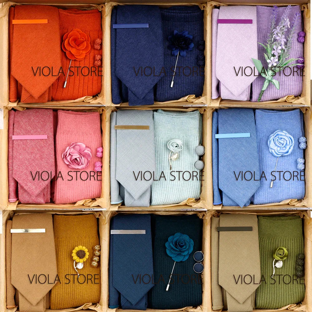 Viola Design 5PCS Gift Box Solid Cotton Sock