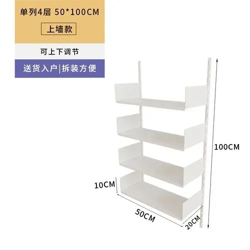 Metal Display Bookcase Magazine Rack Wall Modern Bookcase