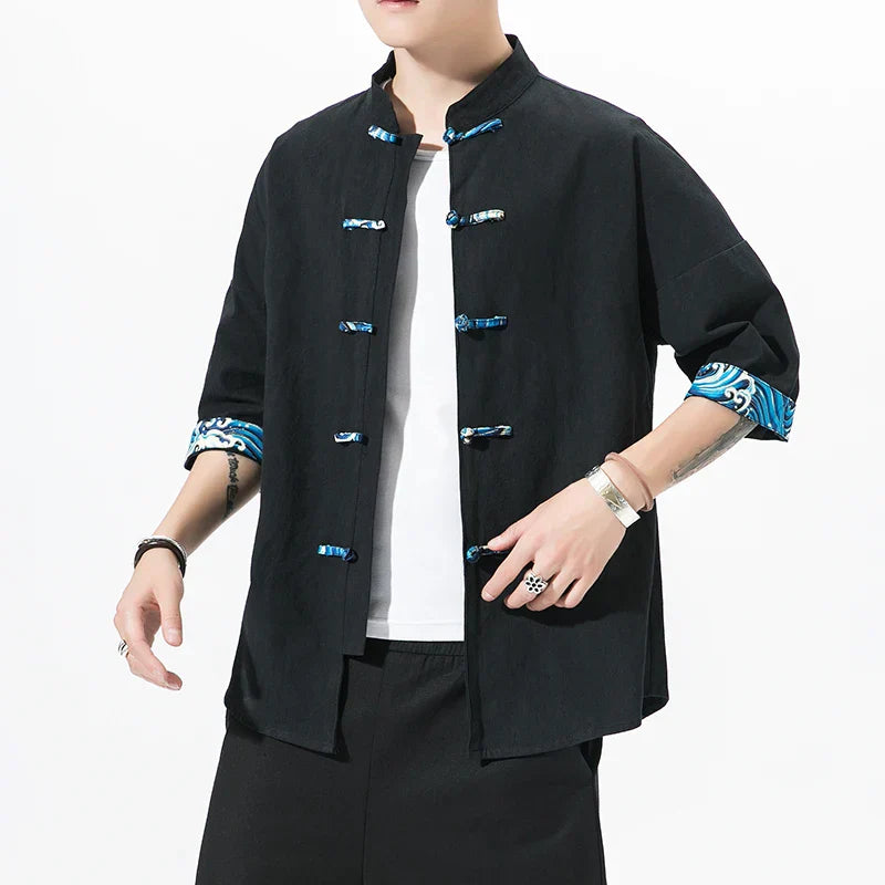 Male New Chinese Style Shirt Mens Tops Tang