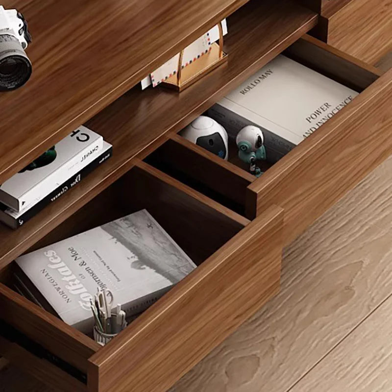 Light Wood Tv Stand Cabinet Storage Drawers Modern