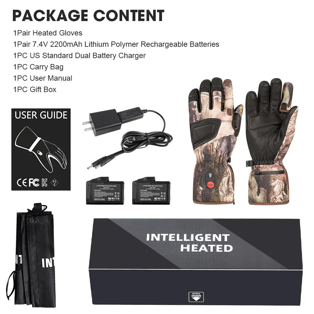 Heated Tactical Gloves Unisex Winter Warm 3 Levels