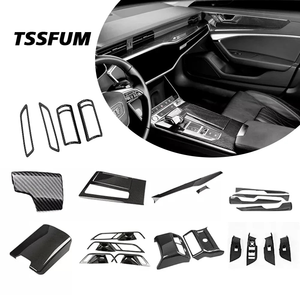 Car Interior Carbon Fiber Full Set Sticker for