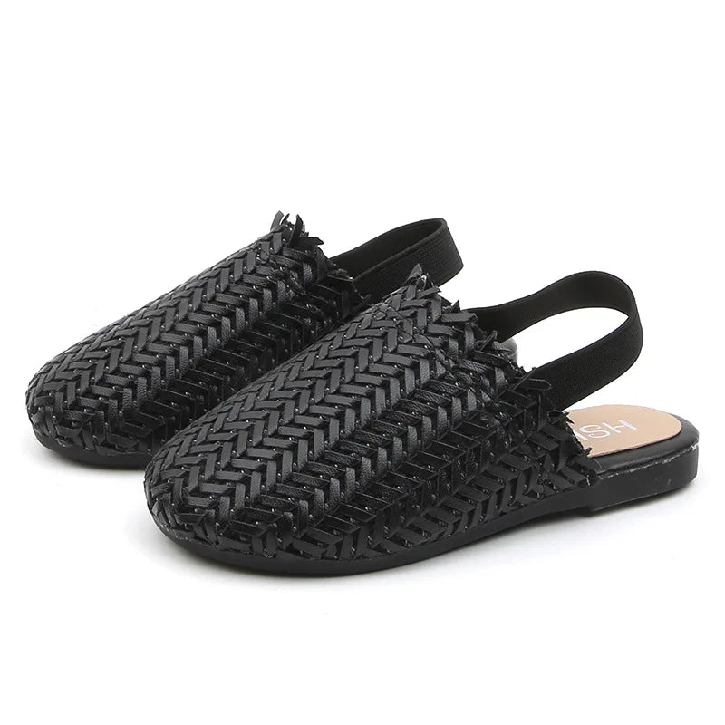 Spring Summer Girls Shoes Weaven Knitted Design Children