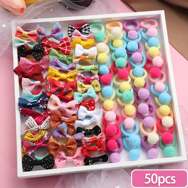 New Hair Bands Set Girls Elastic Rubber Band
