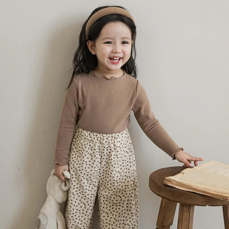 Vintage Girls Lace Shirt Spring Fall Long Sleeve