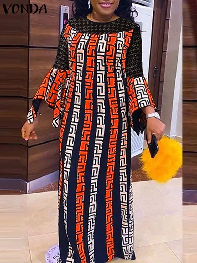 Plus Size VONDA Women Maxi Dress 2024 Summer