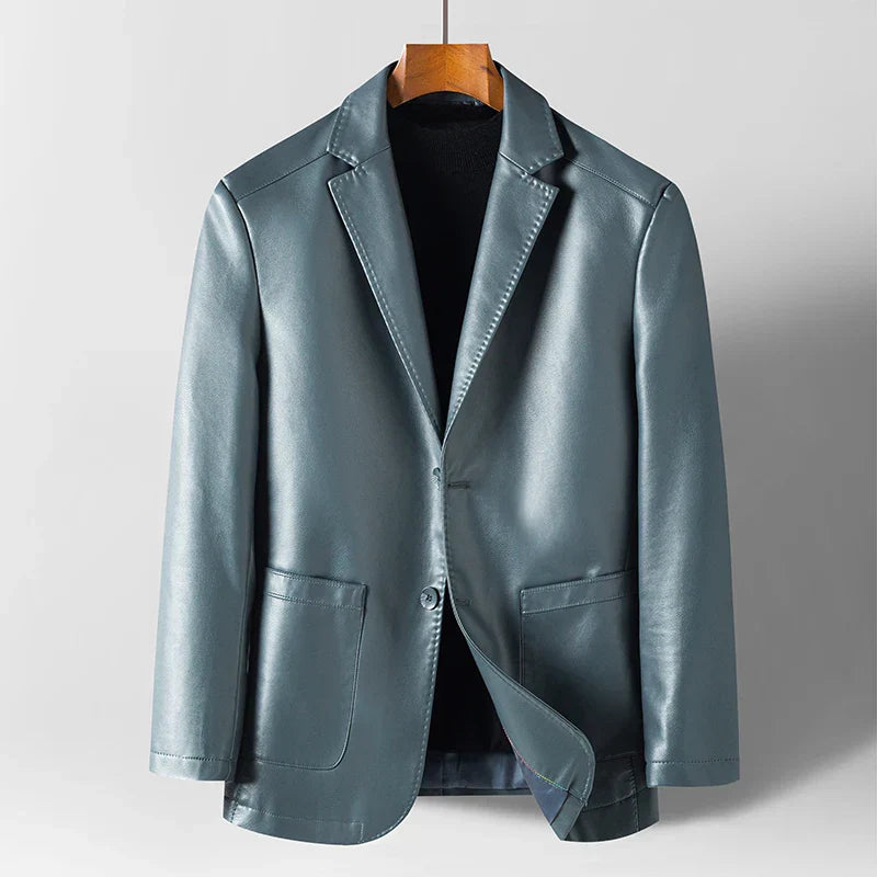 Luxury Leather Jacket Men's Suit Leather Coat Autumn