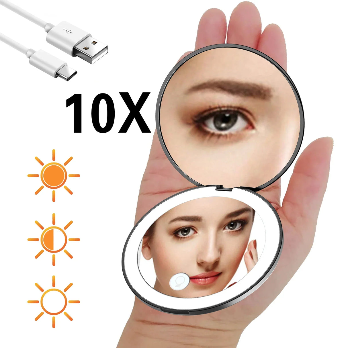 Mini Portable Folding Travel Pocket Makeup Mirror