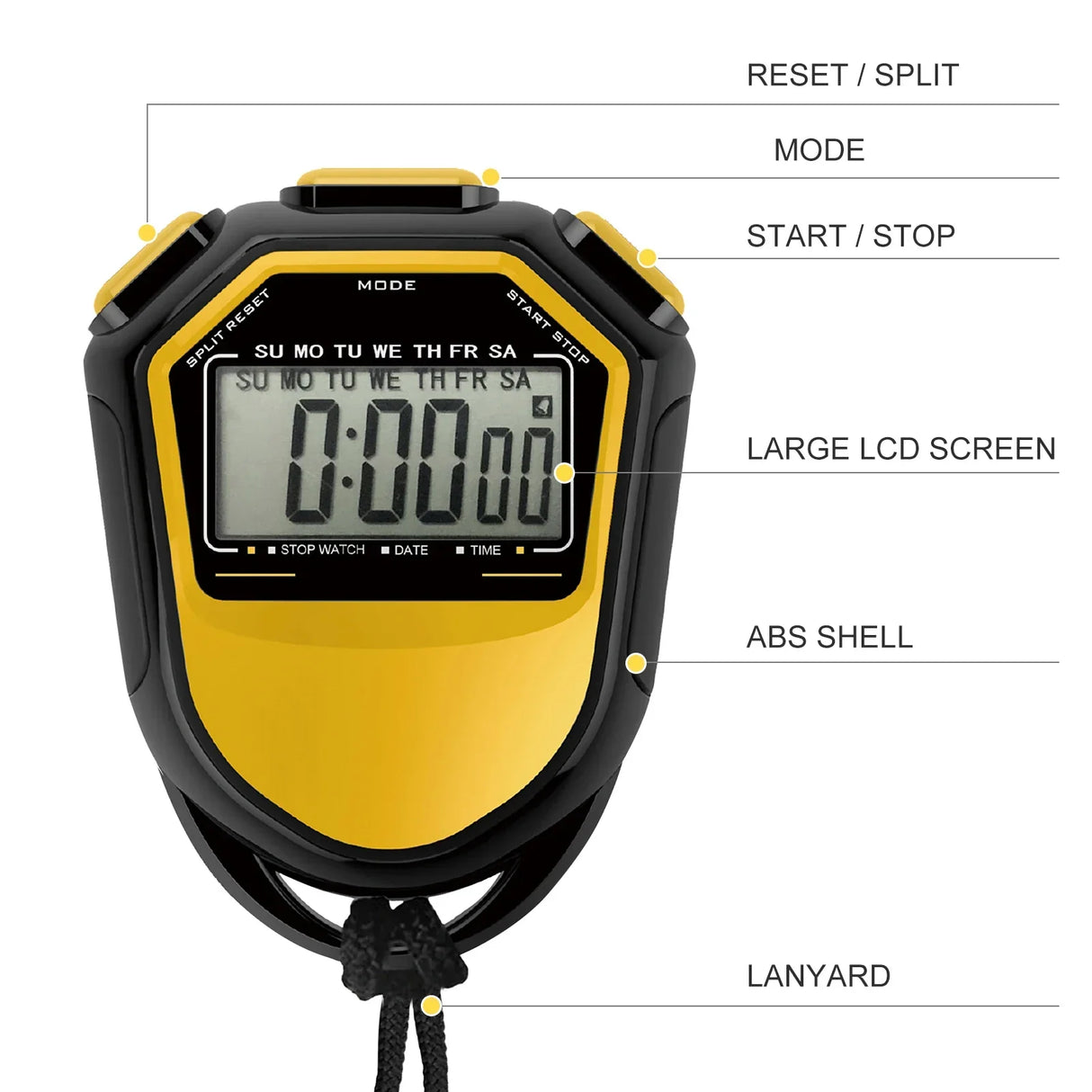 Waterproof Stopwatch Digital Handheld LCD Timer Chronographs Sports