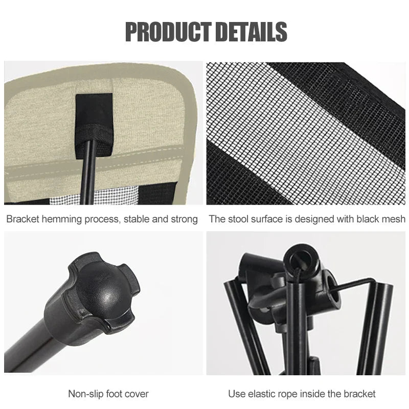 Outdoor Portable Folding Chair Footrest Aluminium Alloy Retractable