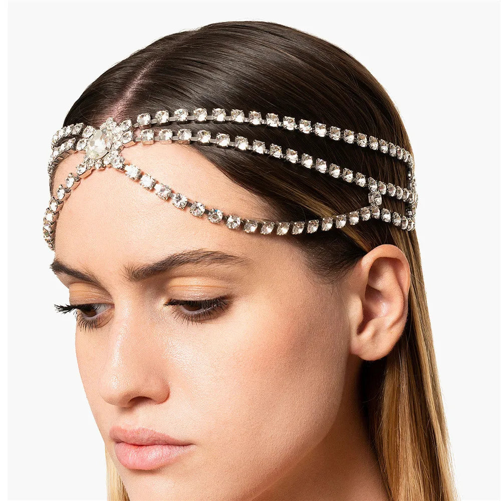 Novelly Crystal Stars Multi-layer Head Chain Wedding Hair