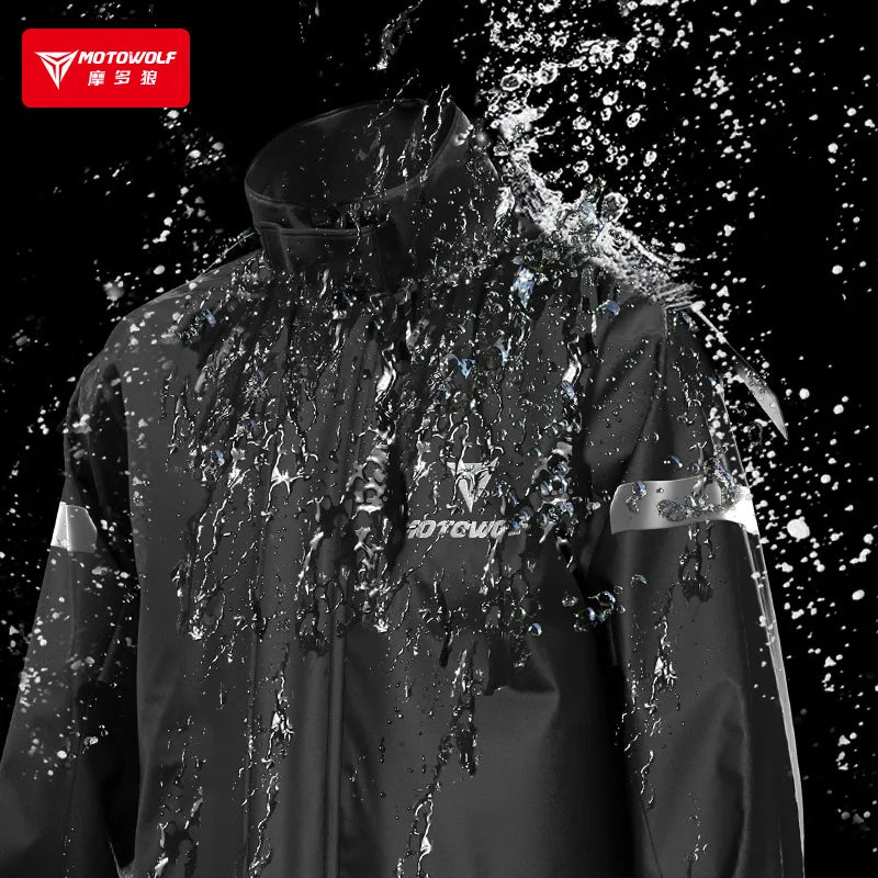 Motowolf Motorcycle Riding Raincoat Split Waterproof Outdoor Rain Pants Suit Rain Suit Reflective Motorcycle Rain Gear
