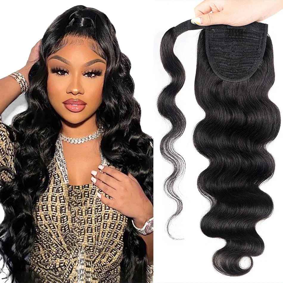 Cranberry Clip in Ponytail Hair Extension Water Wave