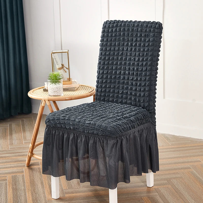high quality Seersucker chair cover for dining room