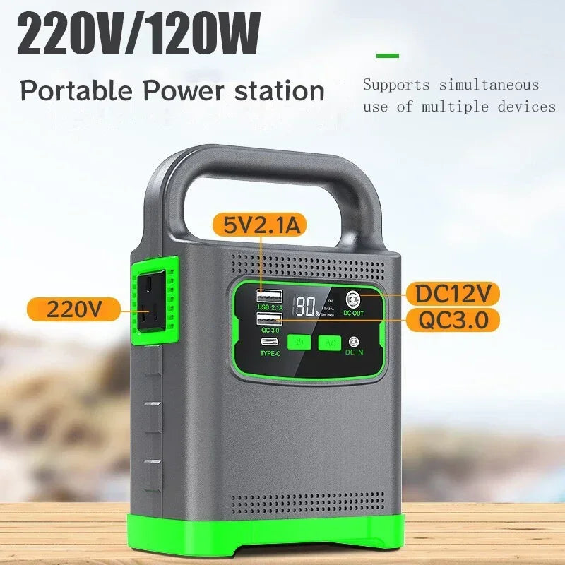 Portable Power Station 120W 220V Outdoor Emergency Storage