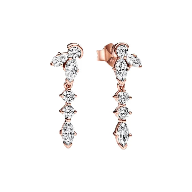 Rose Gold Hoop Earrings For Women 925 Silver