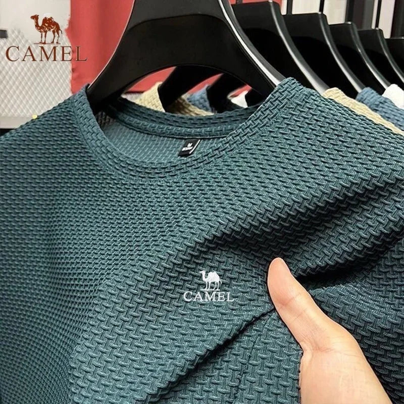 High End Embroidered CAMEL Ice Silk Mesh Short
