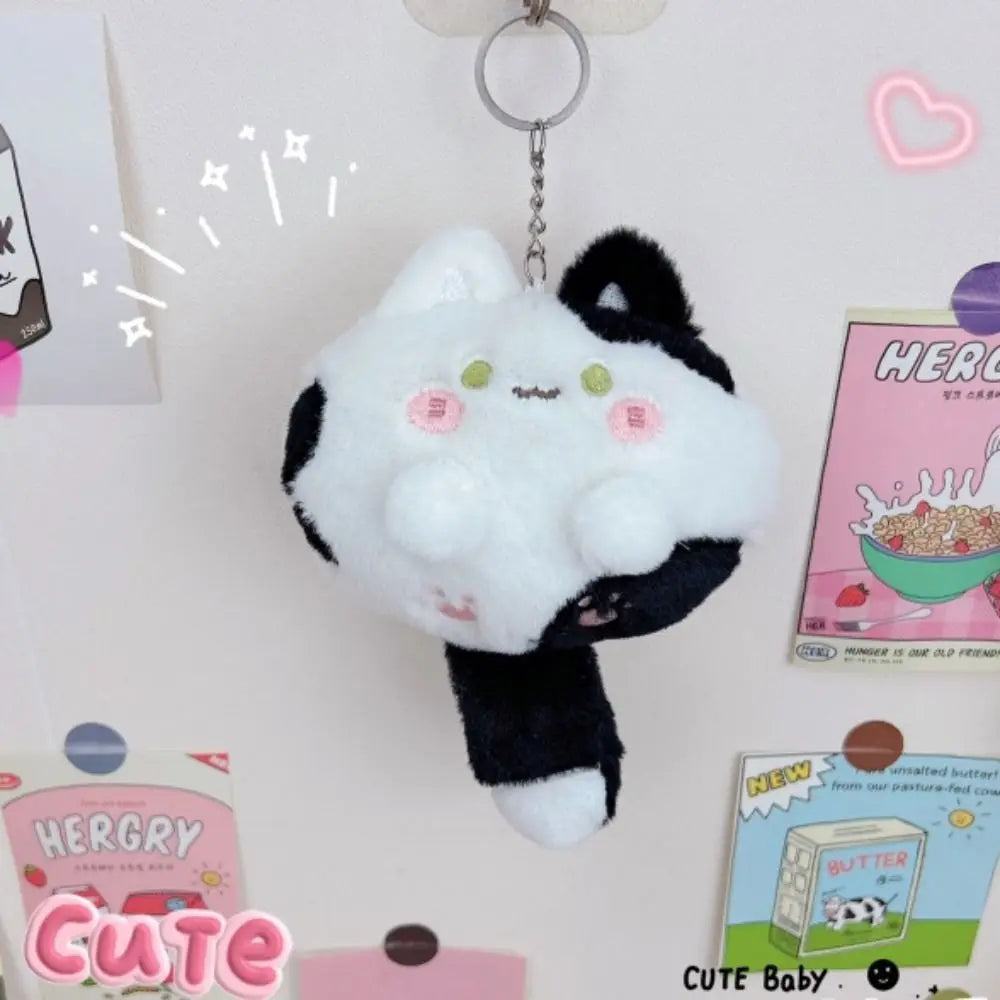 Squeak Long Tailed Cat Plush Keychain Cartoon Cute