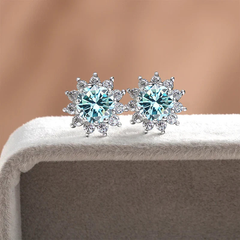 JoyceJelly 1 carat D Color Moissanite Diamond Earrings