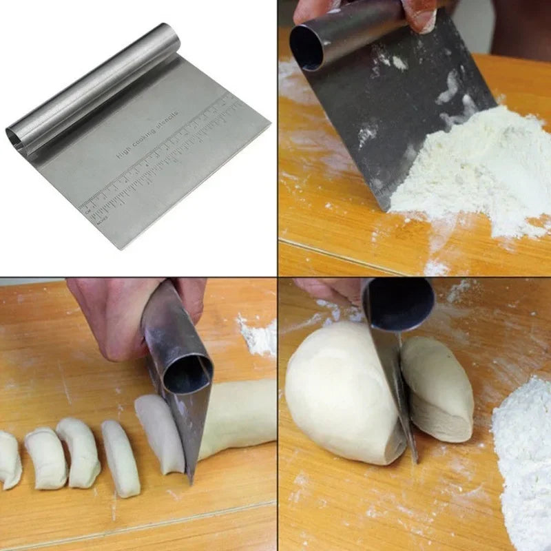 Stainless Steel Pizza Dough Cutter Pastry Scraper Chopper