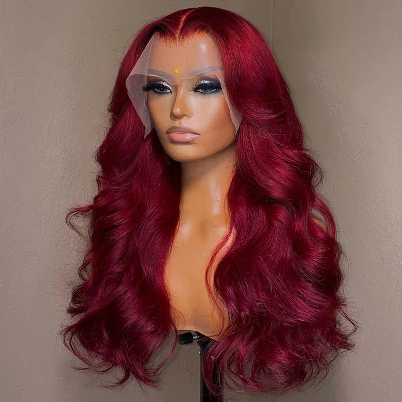 Burgundy 99J 13x6 Body Wave Lace Front Human