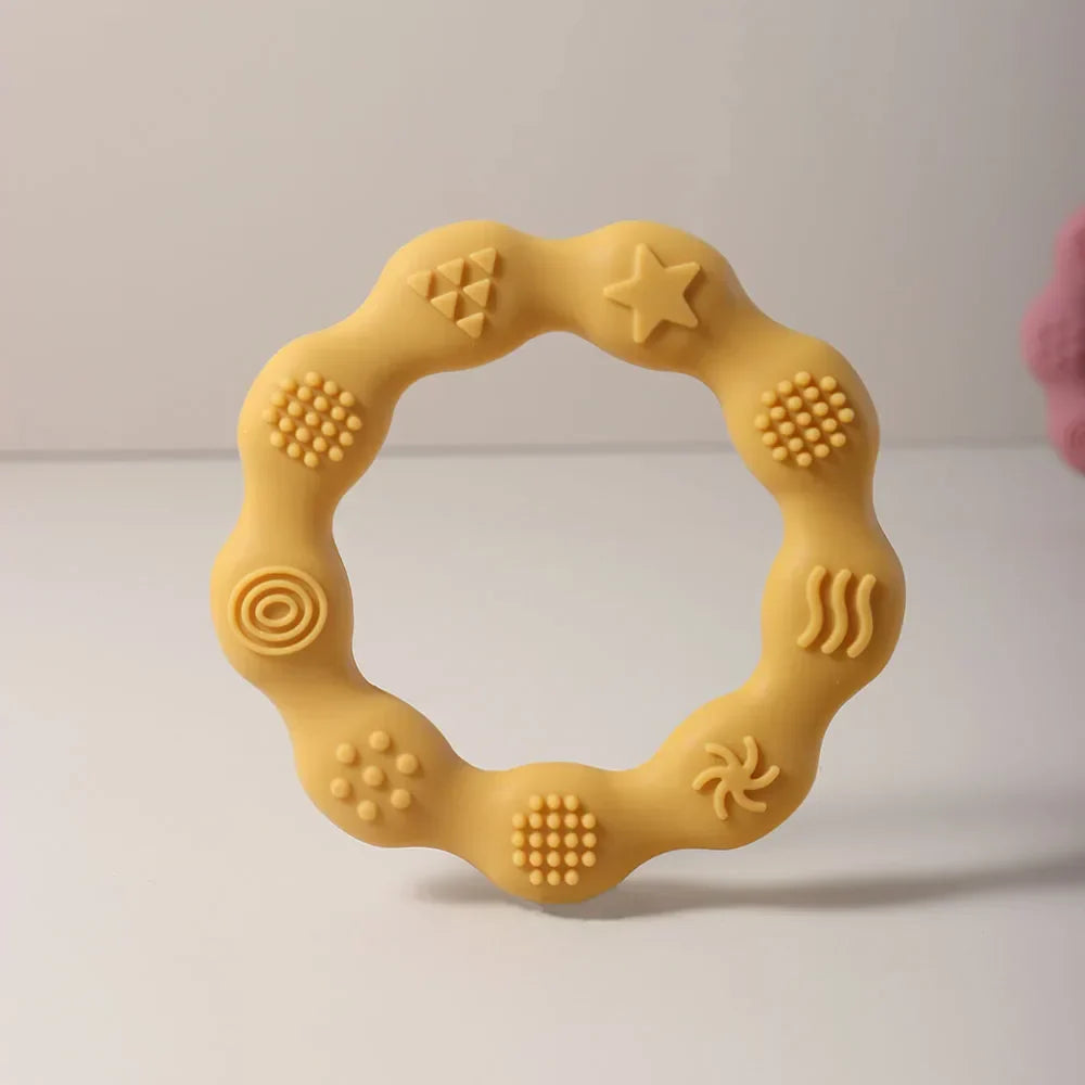 Cute Baby silicone ring teether Baby oral care