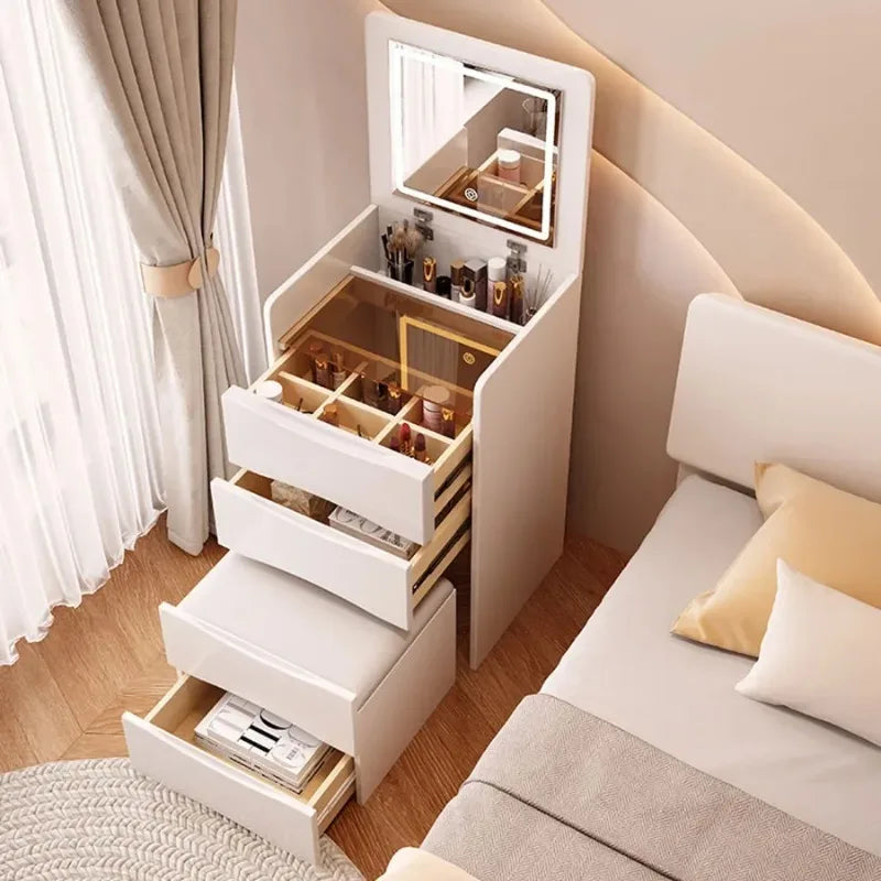 Flip Top Vanity Table Lighting Dividers Design Drawers