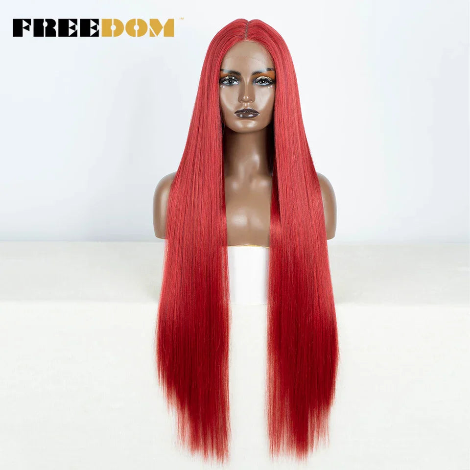 FREEDOM Synthetic Lace Front Wigs For Women Straight