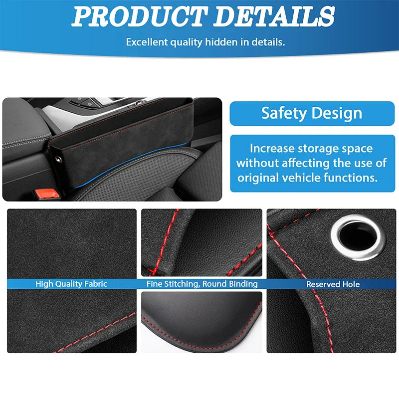 Suede Car Seat Side Storage Pocket For Car
