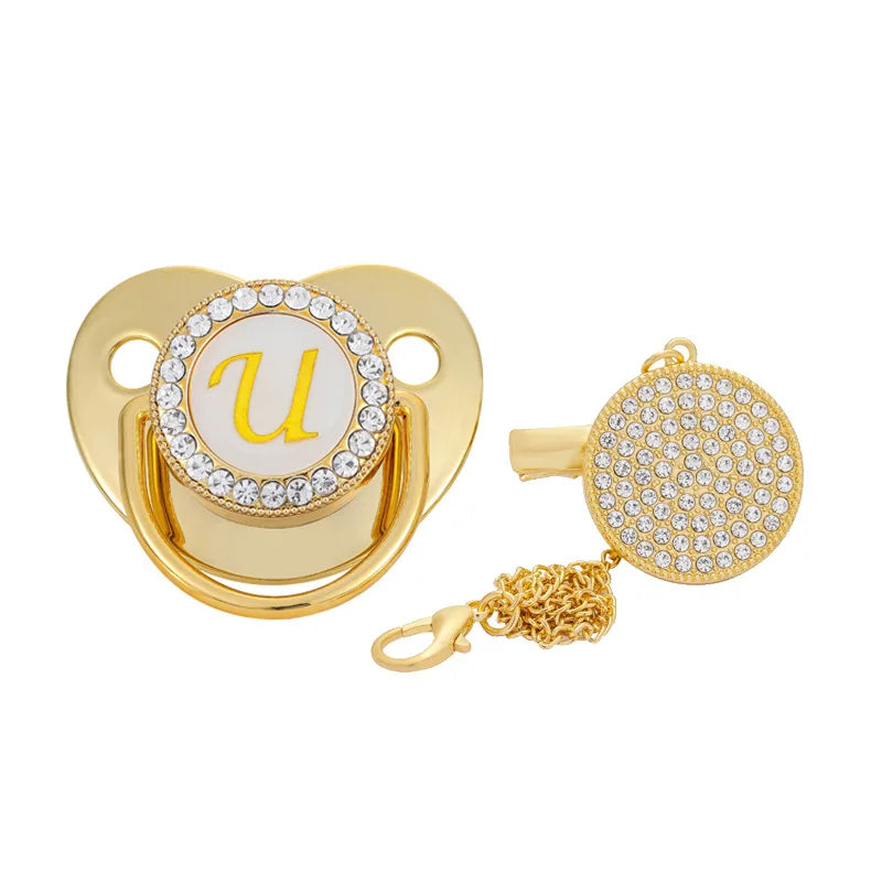 2023New Gold Diamond Baby Pacifier With With Dust