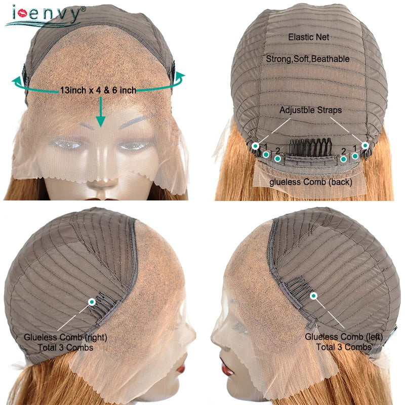 Ginger Blonde Lace Front Human Hair Wigs 13x4