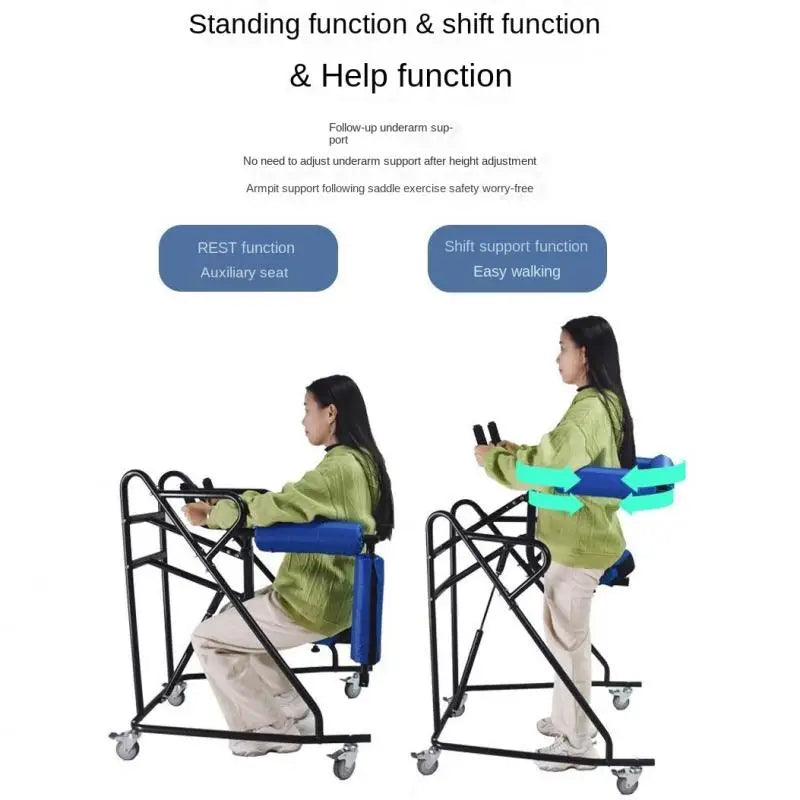 Rehabilitation Training Standing Support Walker with Wheels for
