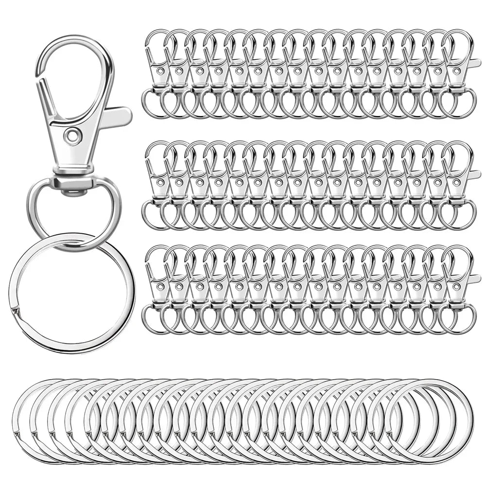 100PCS Swivel Clasps Lanyard Snap Hooks with Key