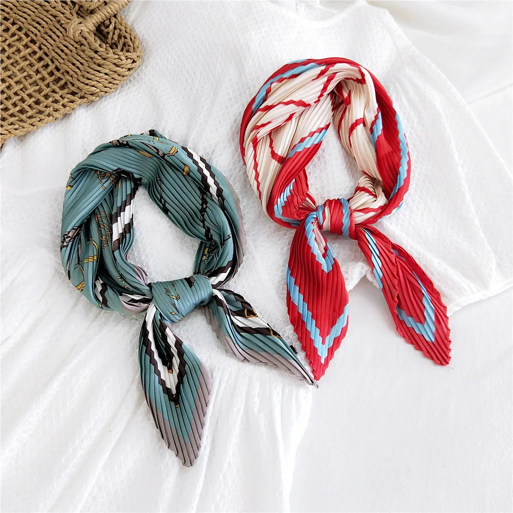 silk scarf women luxury ladies small head scarf