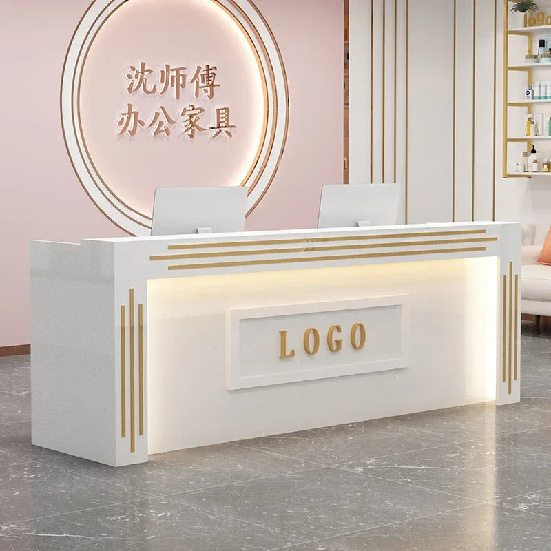 Modern Cash Register Clothing Store Counter Reception Desks