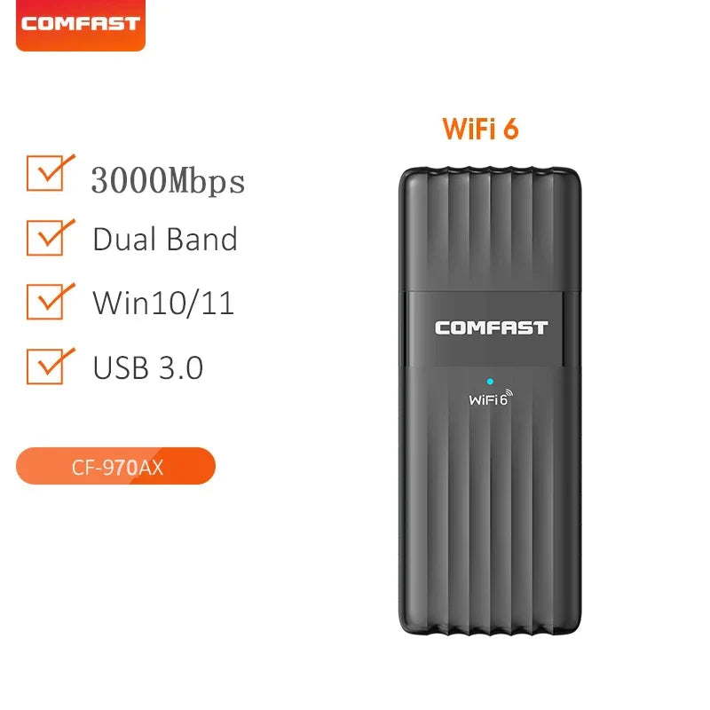 5374Mbps USB Wifi6 Adapter AX5400 Tri-band Gigabit Gaming