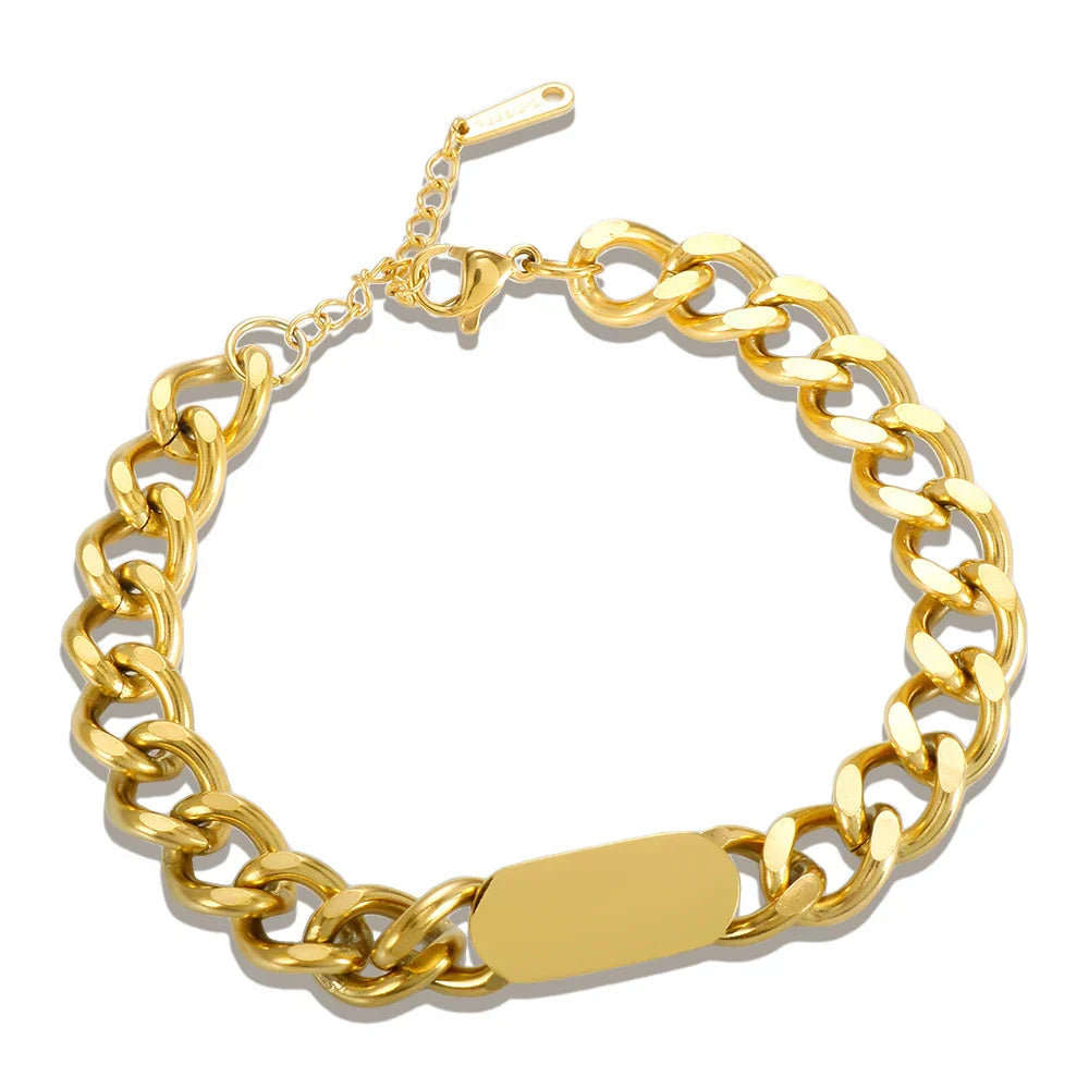 Luxury Cubic Zirconia Paneled Cuban Chain Bracelet 316L