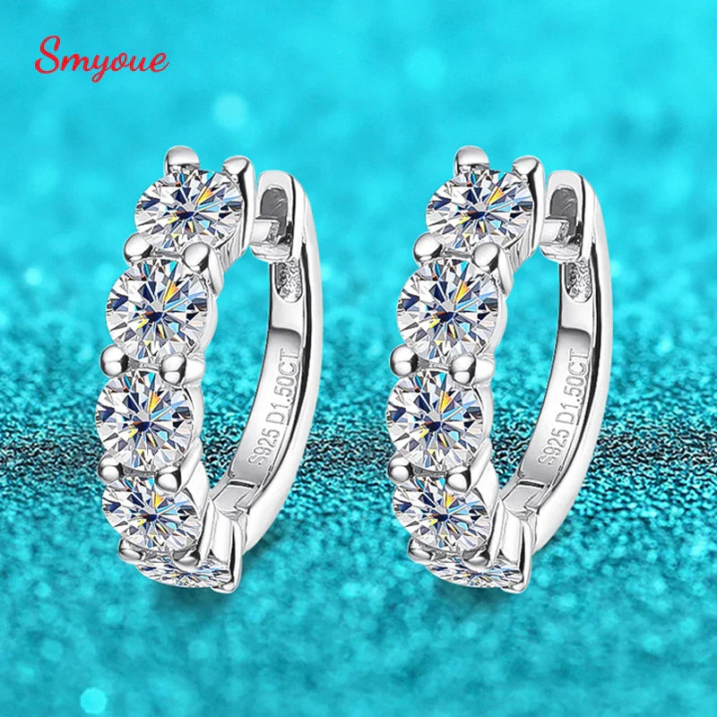 Smyoue 18k 3cttw Moissanite Hoop Earring for Women