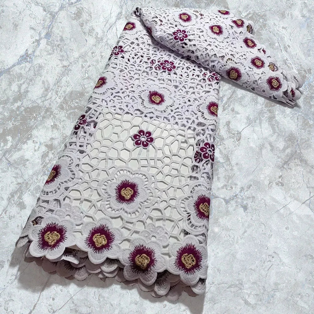 2022 High Quality Embroidered African Chemical Lace Fabric