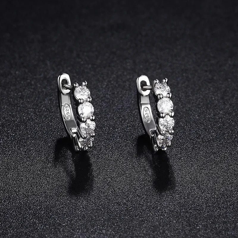 NeeTim 3mm D Color Moissanite Earrings 925 Sterling