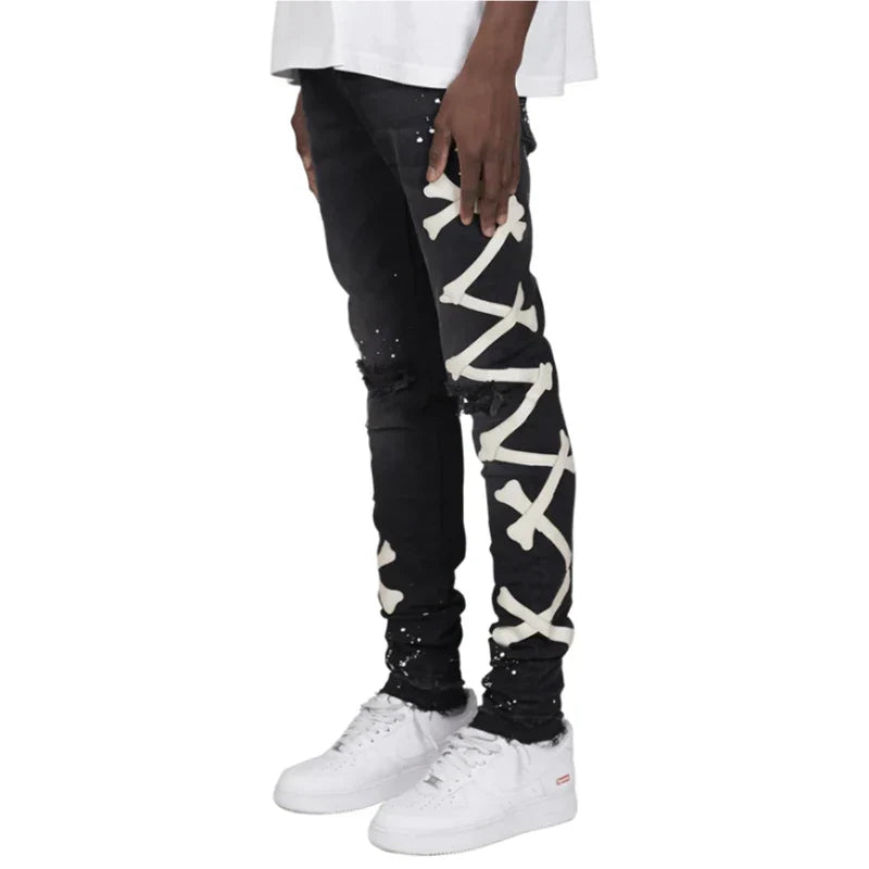 Jeans For Men 2022 Gradient Color Ripped White